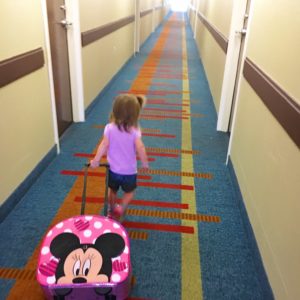 Toddler with suitcase