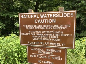 Natural Waterslide Caution