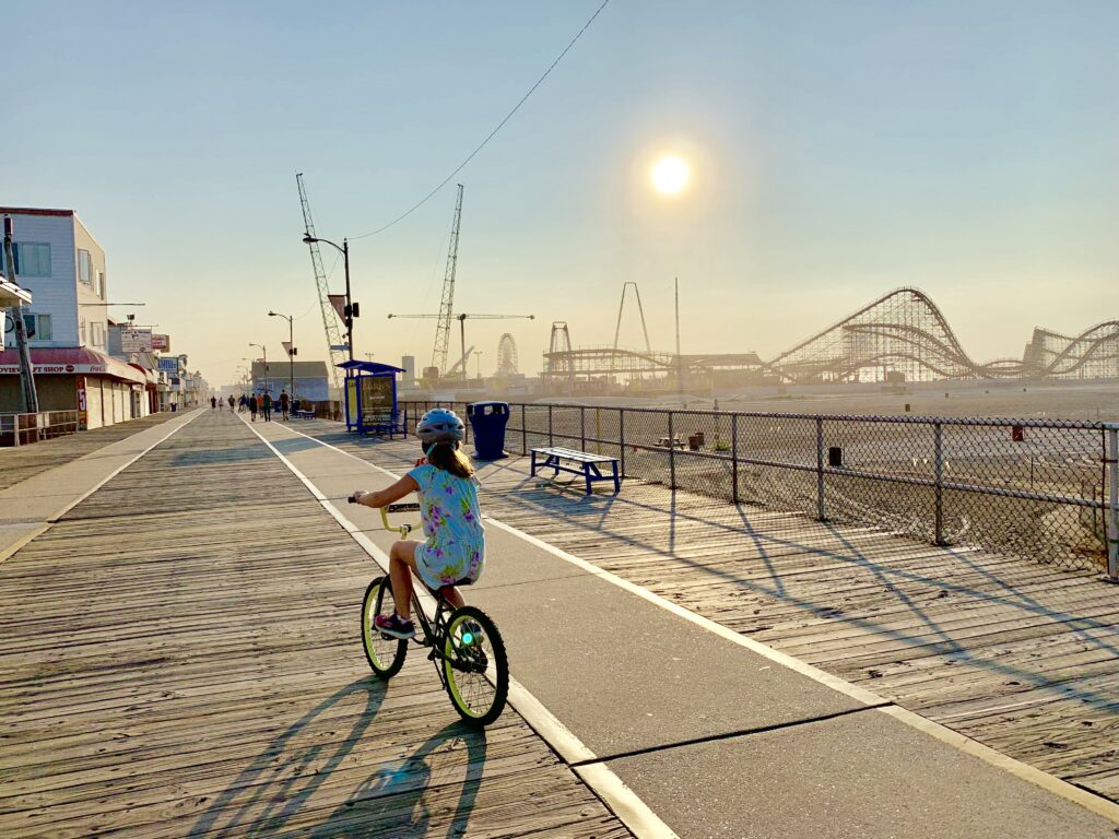 Riding Bikes on the Wildwood Boardwalk