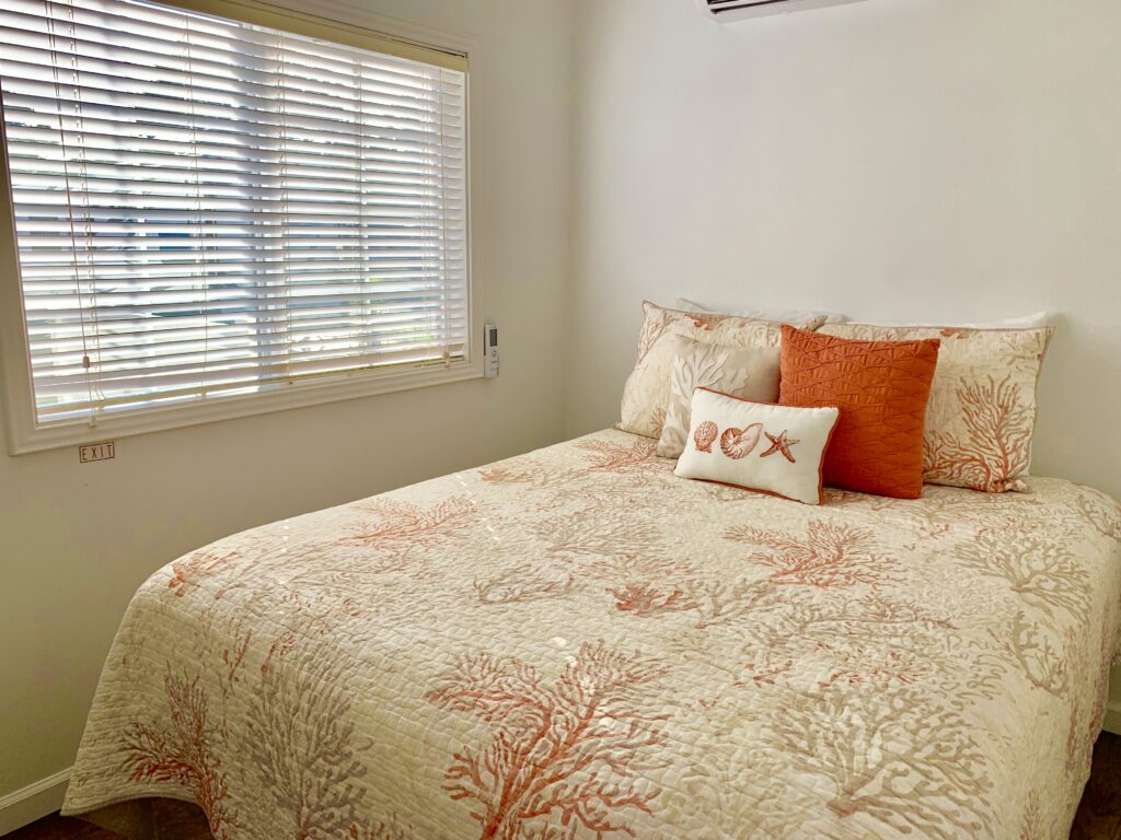 Main bedroom in a Deluxe Cabin