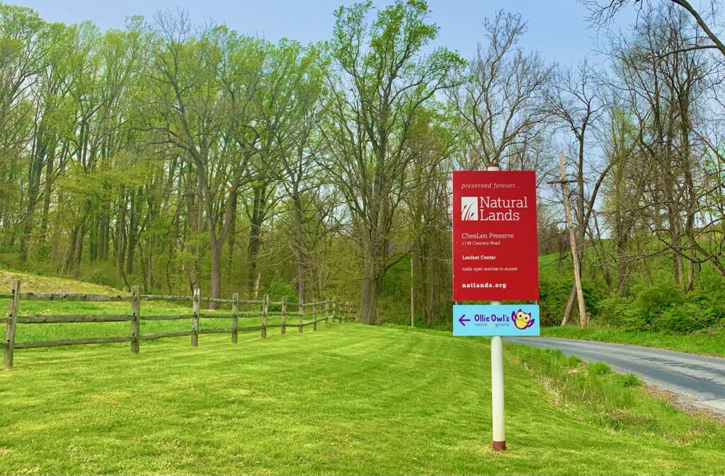 ChesLen Nature Preserve Entrance Sign