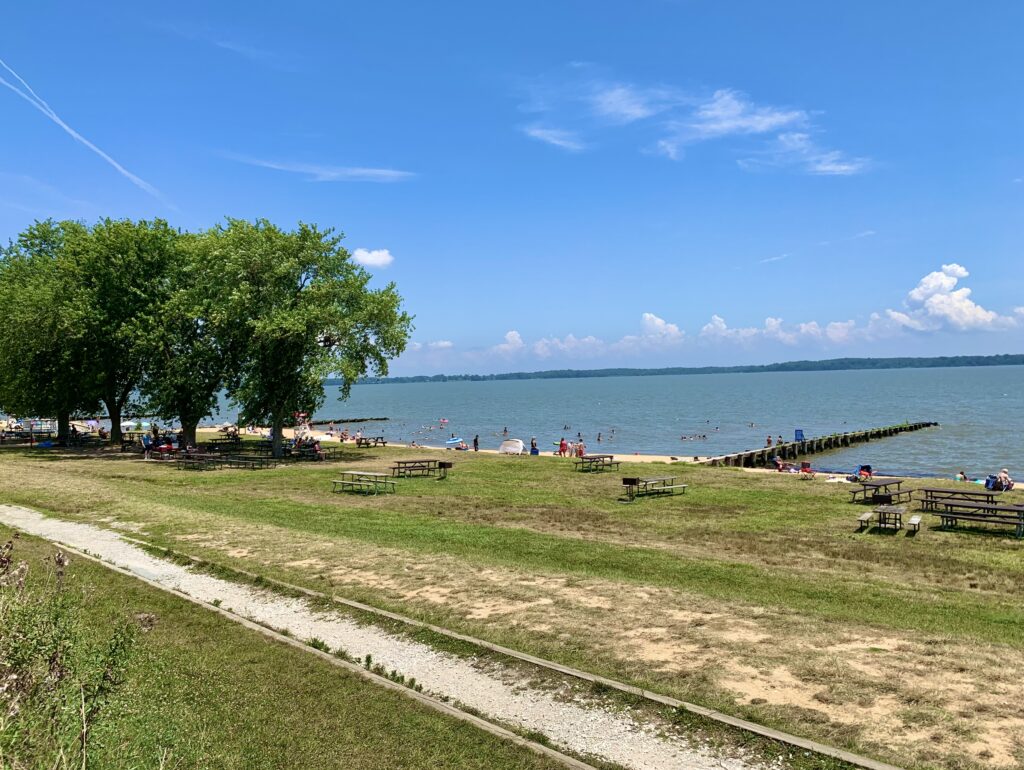 View of Beach from Parking Lot of Gunpowder Falls