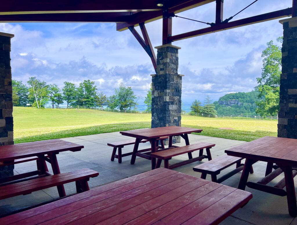 Thacher State Park Sign Picnic Tables