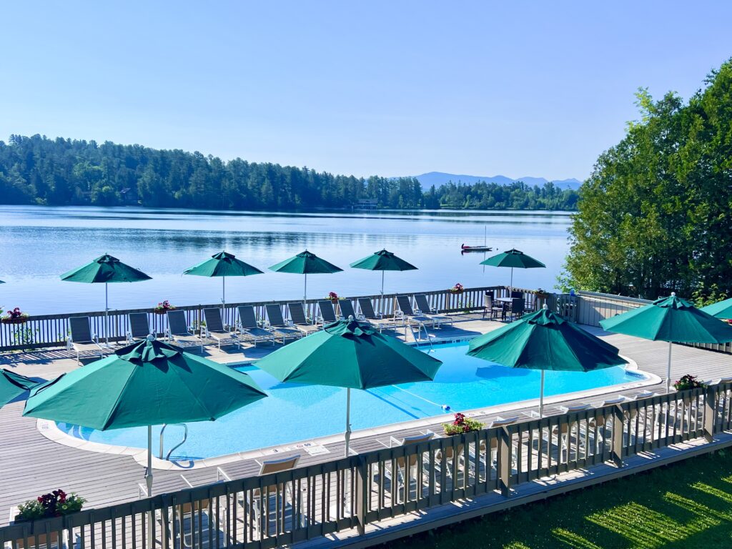 High Peak Outdoor Pool by Lake