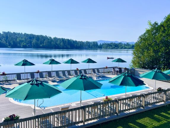 High Peaks Outdoor Pool by Lake